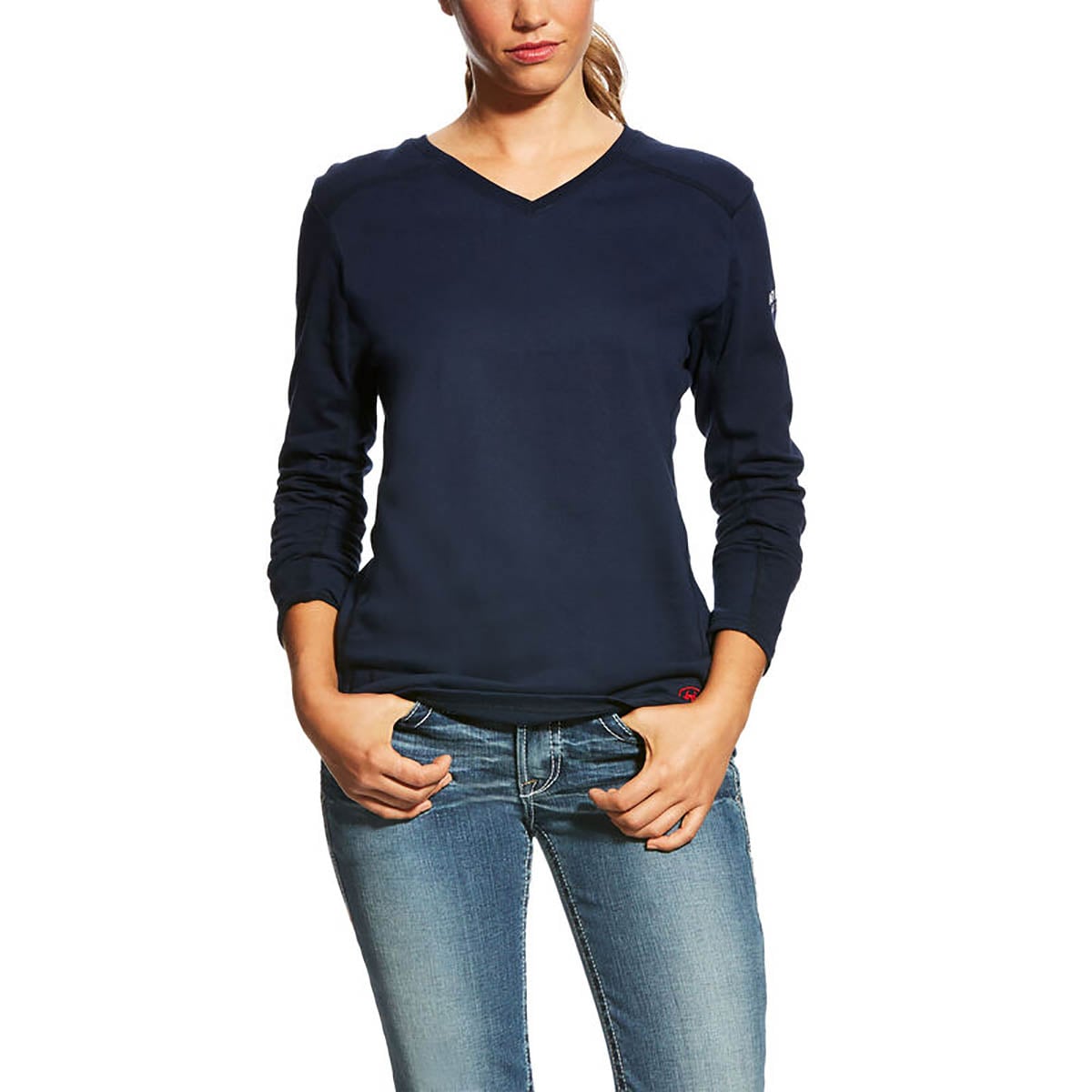 Ariat FR Women's AC Crew Top in Navy